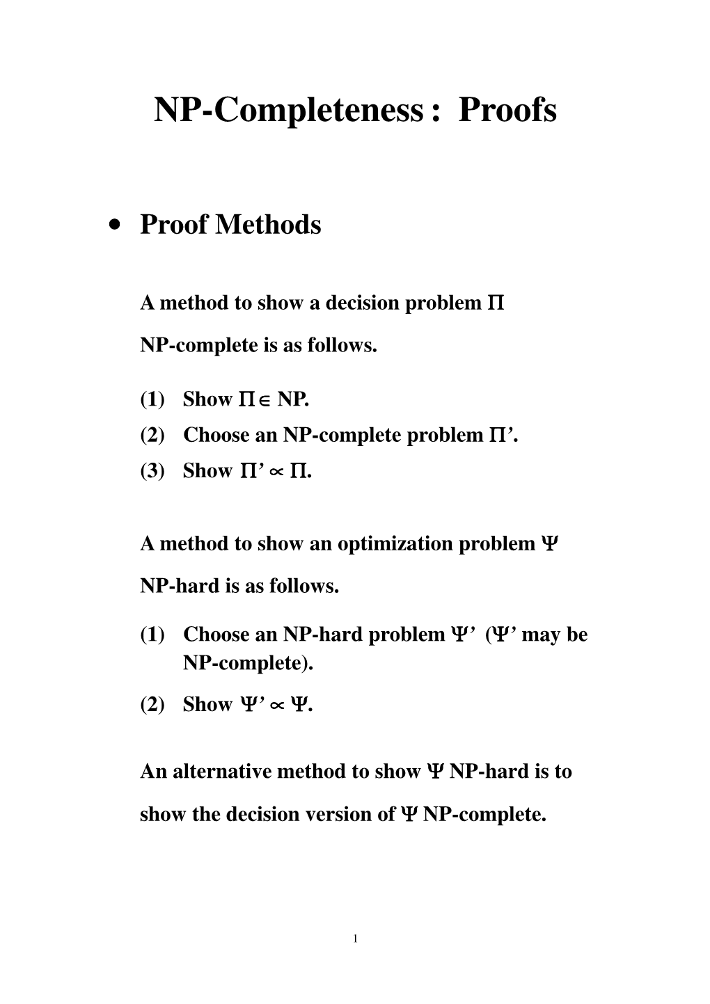 NP-Completeness: Proofs