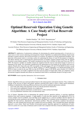 Optimal Reservoir Operation Using Genetic Algorithm