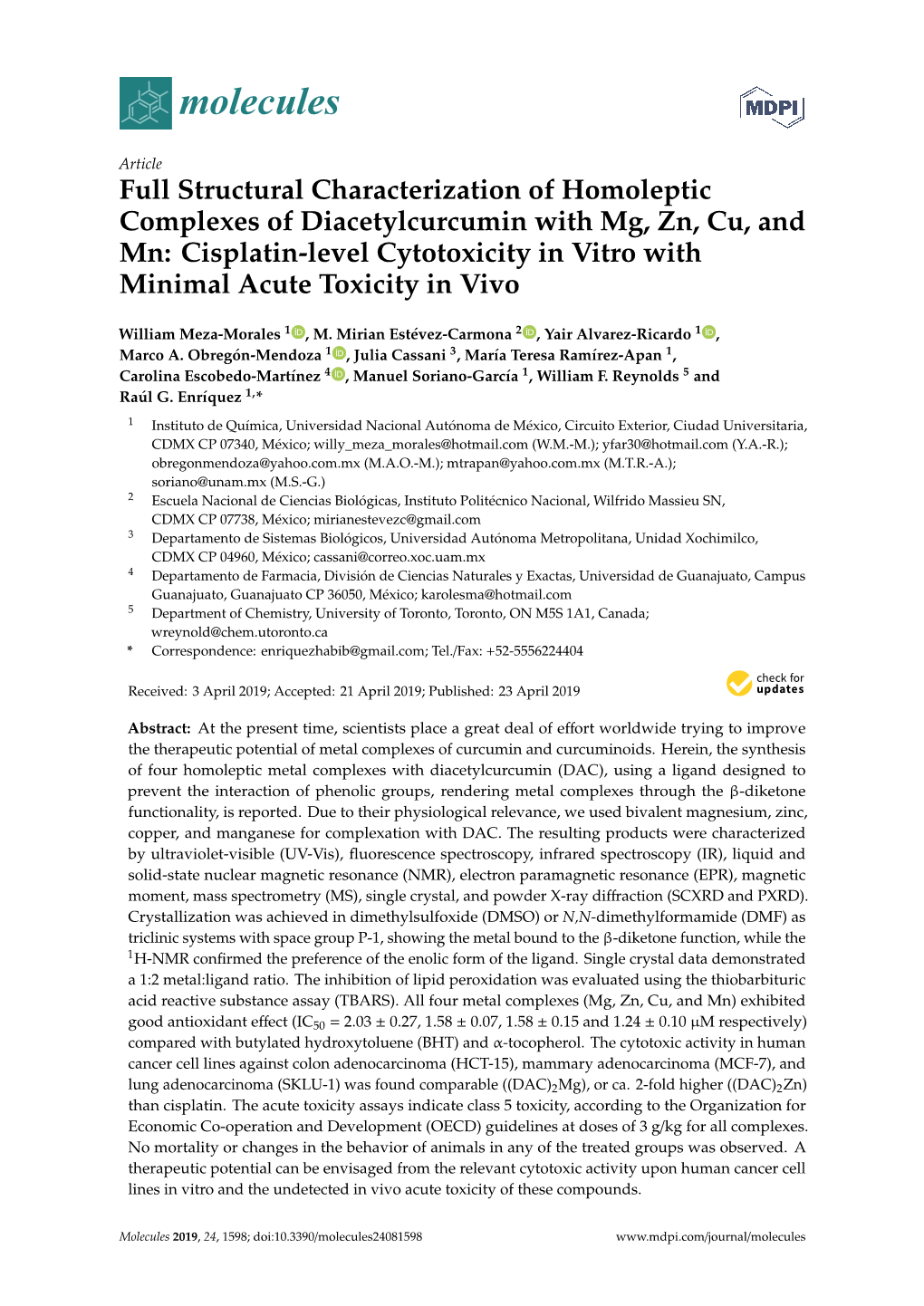 Full Structural Characterization of Homoleptic Complexes Of