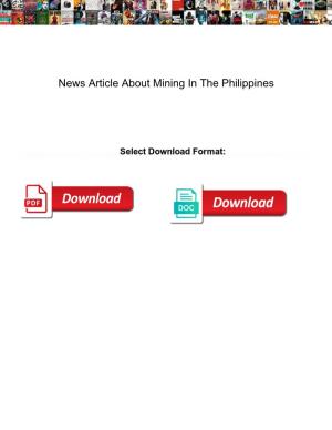 News Article About Mining in the Philippines