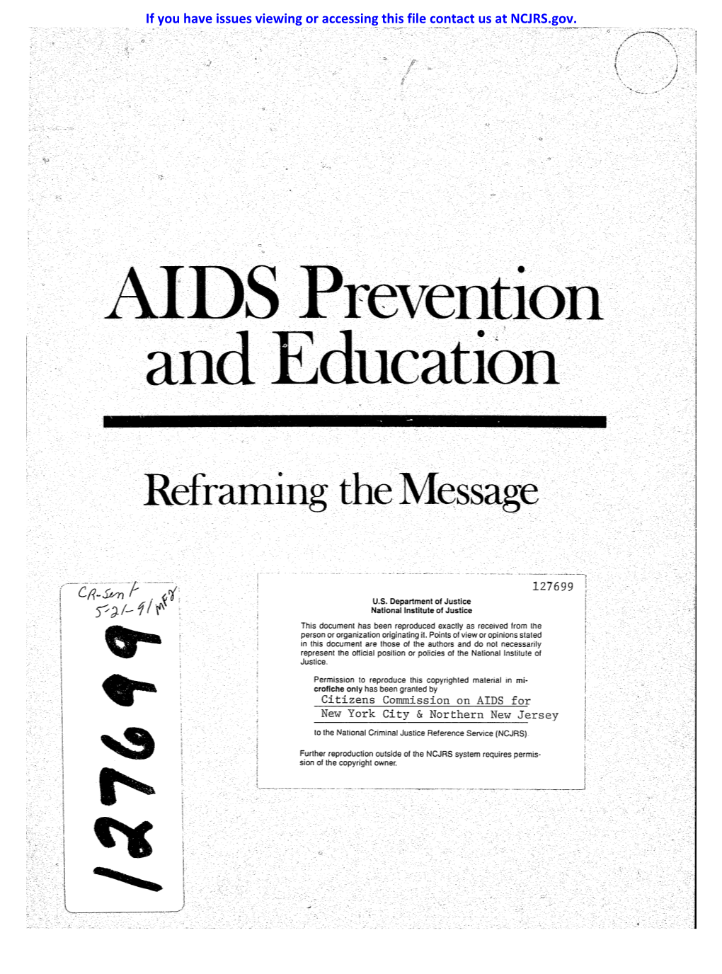 AIDS Prevention and Education: Reframing the Message 11