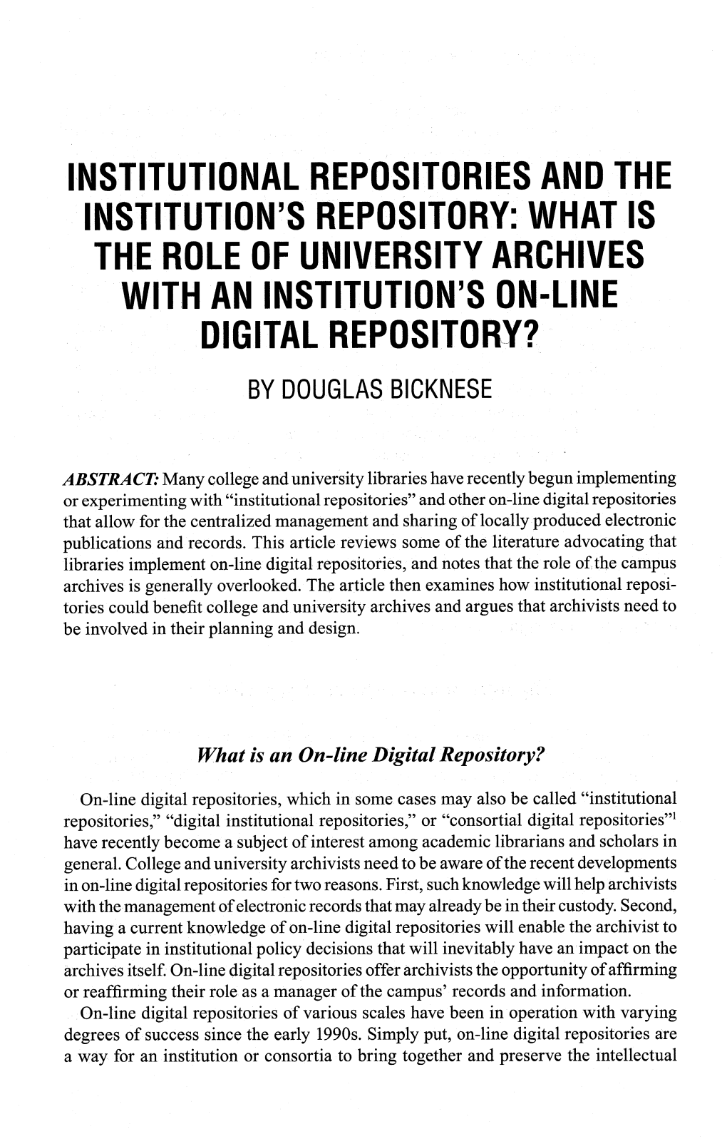 Institutional Repositories And