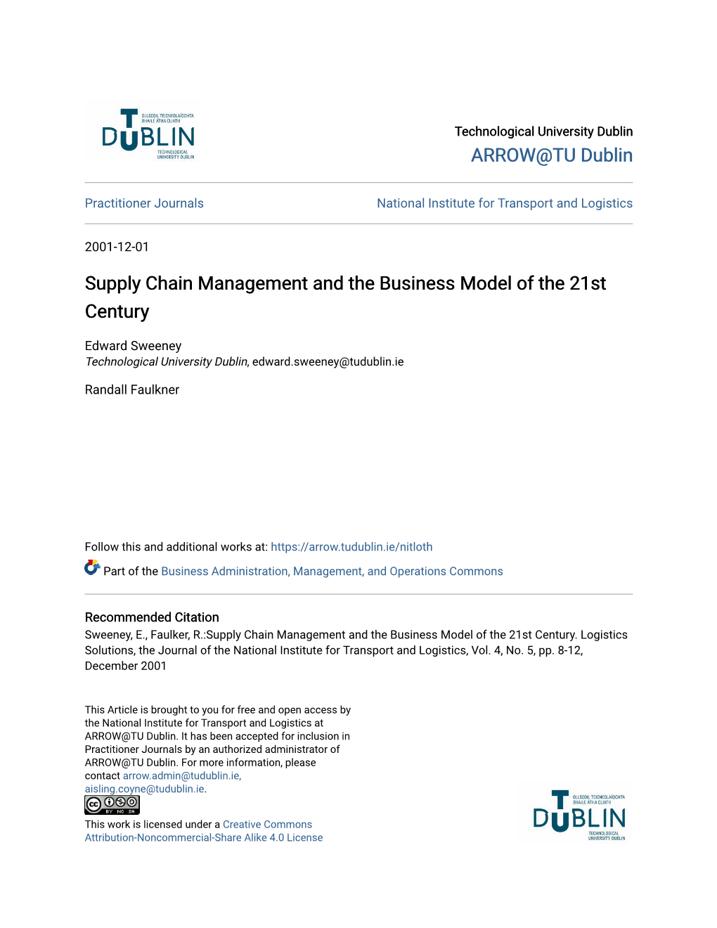 Supply Chain Management and the Business Model of the 21St Century