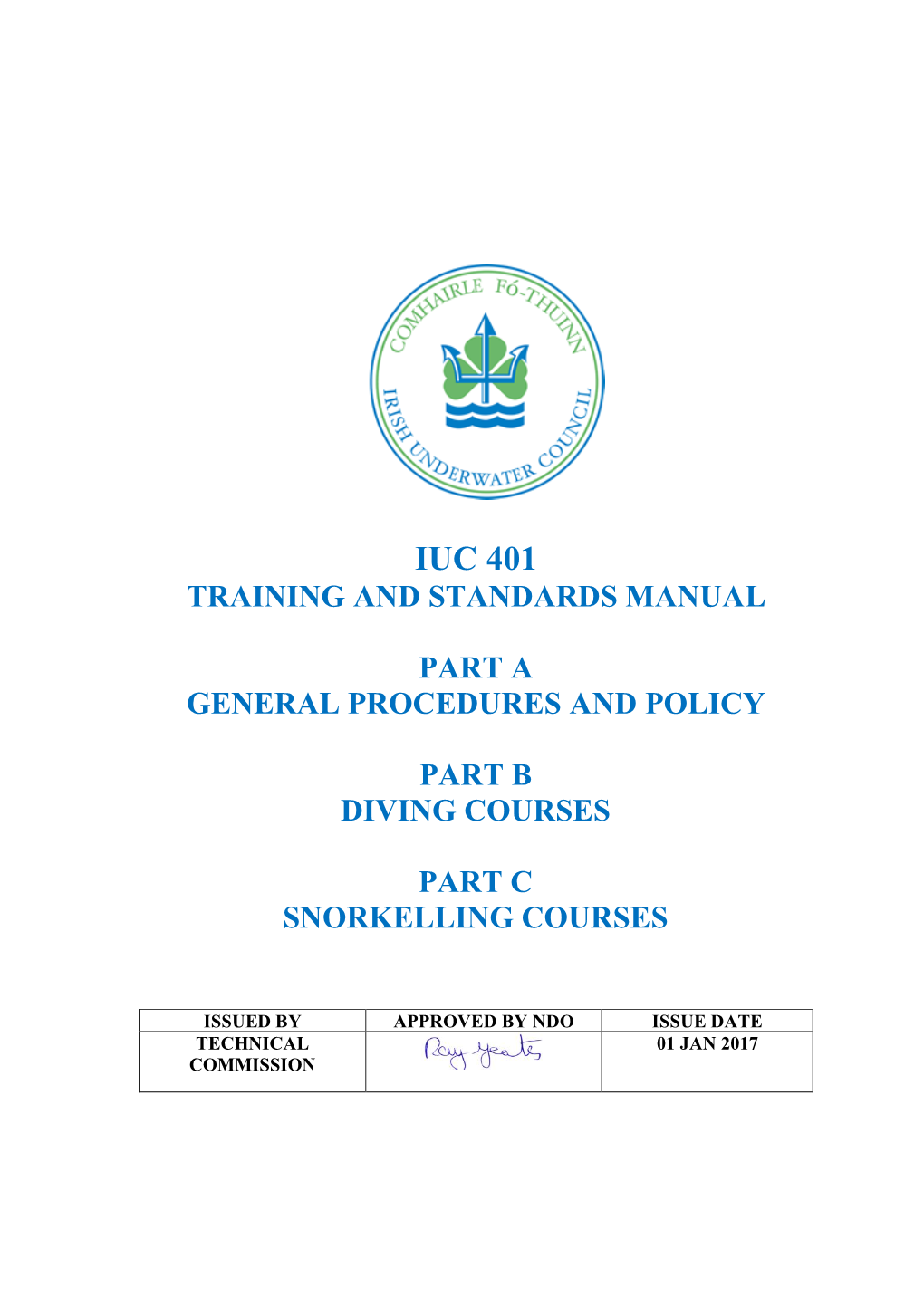 Iuc 401 Training and Standards Manual