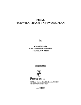 Tukwila Transit Network Plan