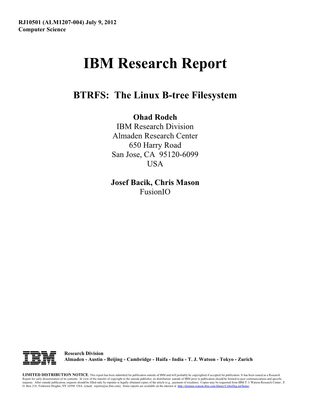 IBM Research Report