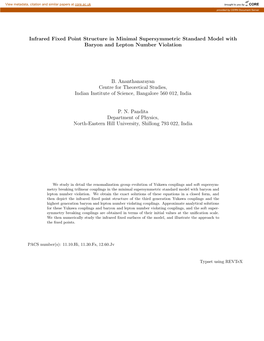 Infrared Fixed Point Structure in Minimal Supersymmetric Standard Model with Baryon and Lepton Number Violation