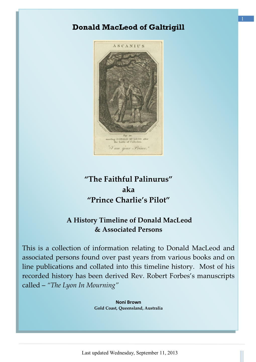 Donald Macleod of Galtrigill “The Faithful Palinurus”