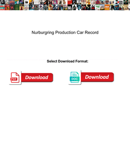 Nurburgring Production Car Record