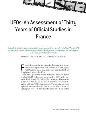 Ufos: an Assessment of Thirty Years of Official Studies in France