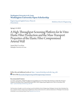 A High-Throughput Screening Platform for in Vitro Elastic Fiber