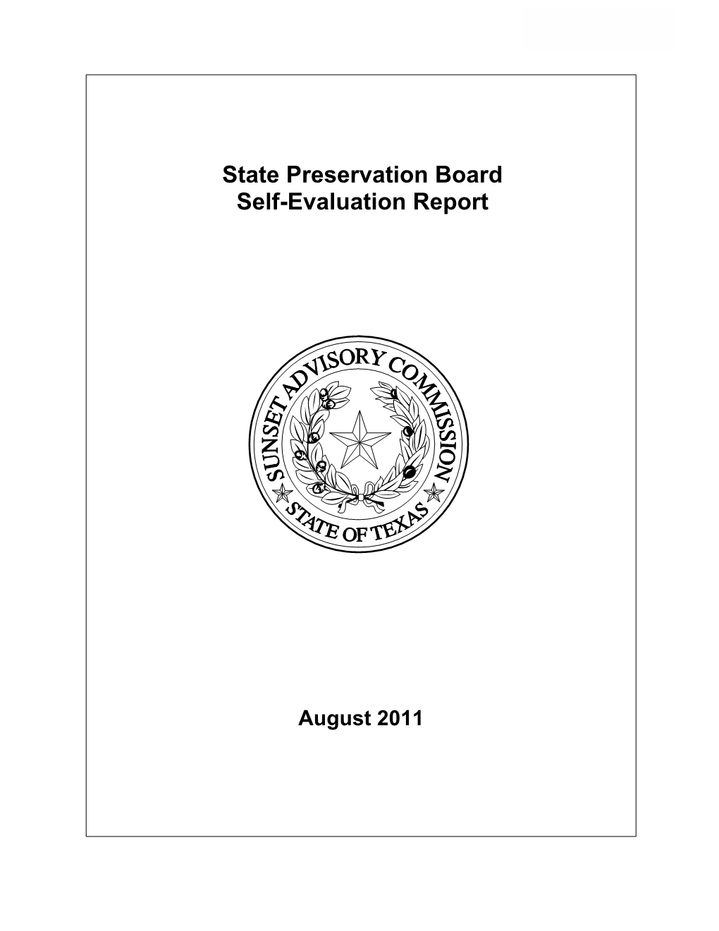 State Preservation Board Self-Evaluation Report