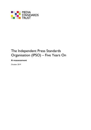 The Independent Press Standards Organisation (IPSO) – Five Years On