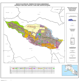 Mapa De Valores Del Terreno Por Zonas Homogéneas Provincia 1 San José Cantón 01 San José Distrito 09 Pavas