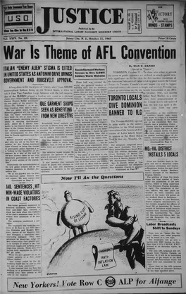 War Is Theme of AFL Convention by MAX D