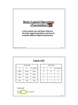 Basic Logical Operations (Fascinating)