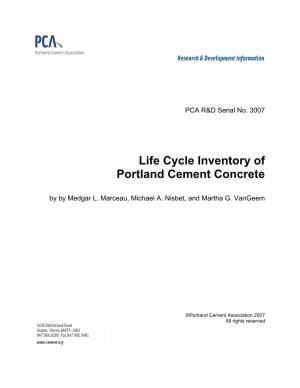 Life Cycle Inventory of Portland Cement Concrete by by Medgar L