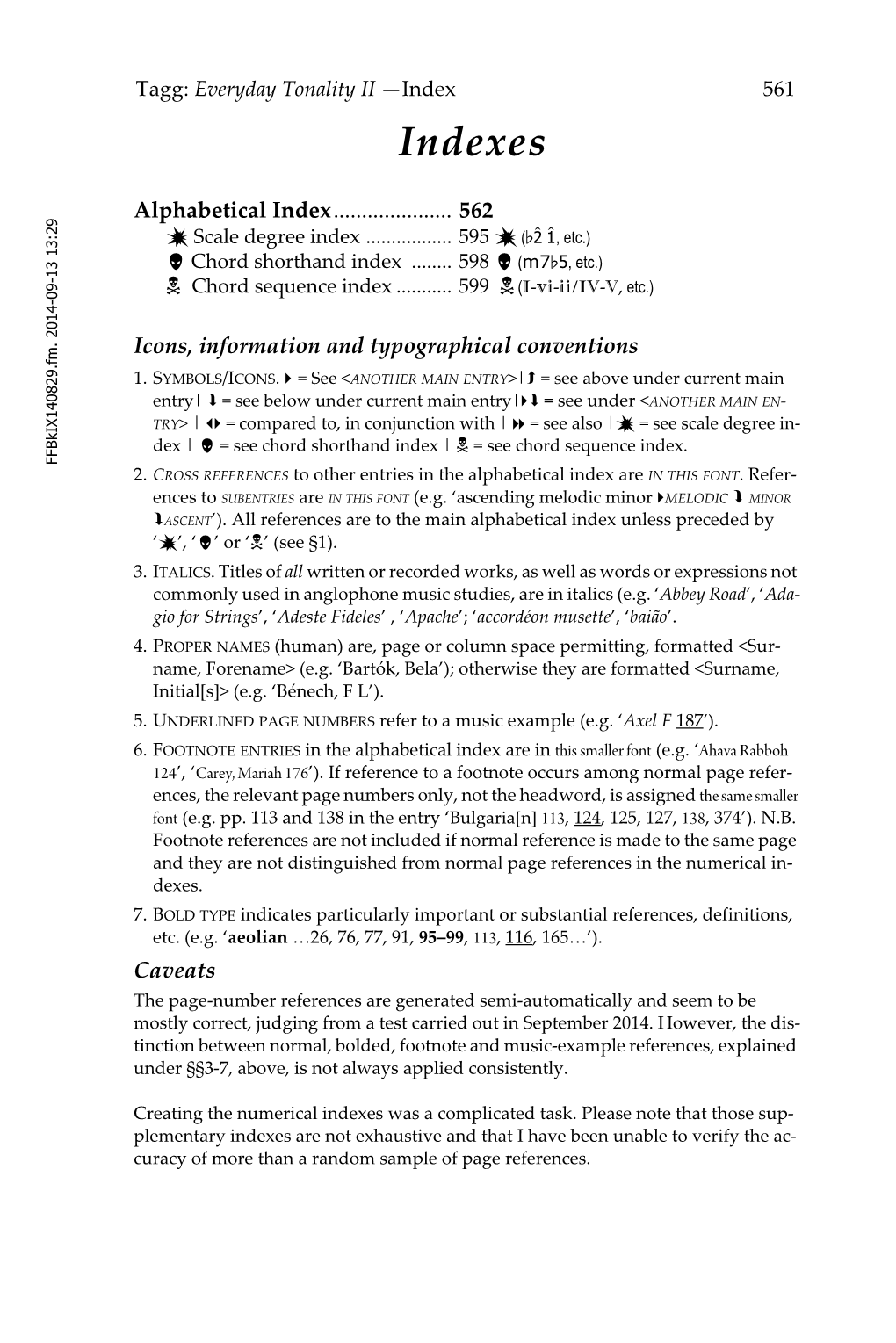 Chord Sequence Index