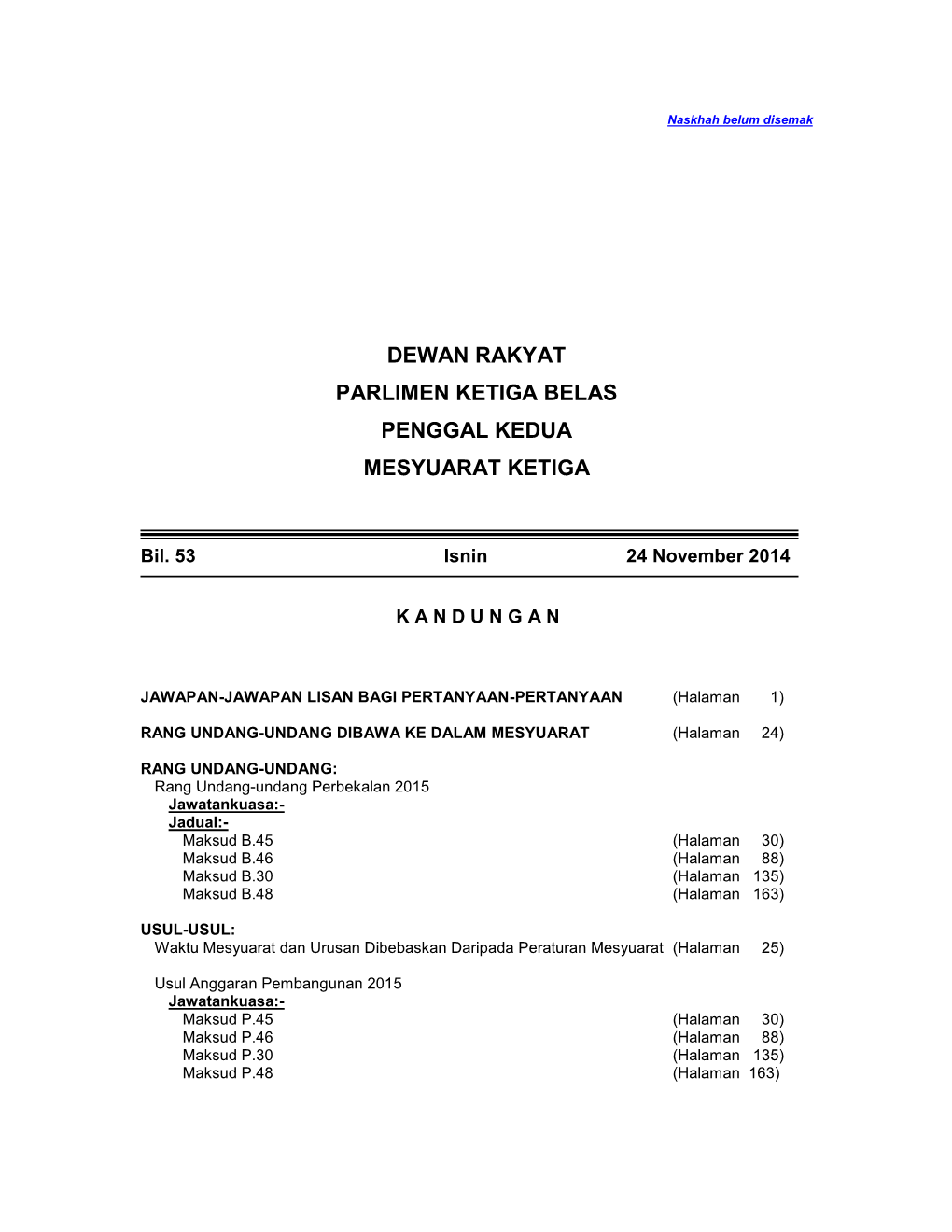 Dewan Rakyat Parlimen Ketiga Belas Penggal Kedua Mesyuarat Ketiga