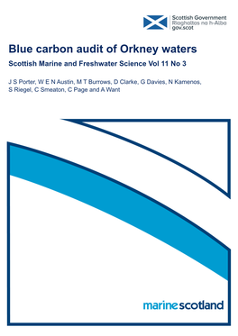 Blue Carbon Audit of Orkney Waters Scottish Marine and Freshwater Science Vol 11 No 3