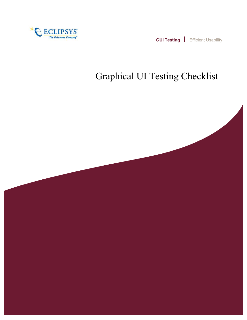 Graphical UI Testing Checklist