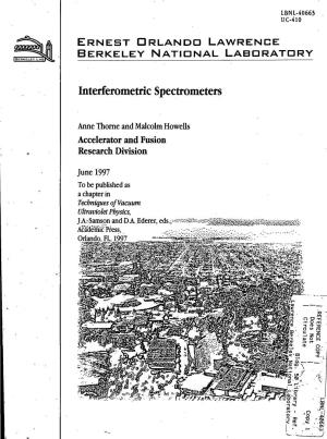 Interferometric Spectrometers