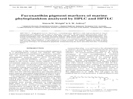 Fucoxanthin Pigment Markers of Marine Phytoplankton Analysed by HPLC and HPTLC