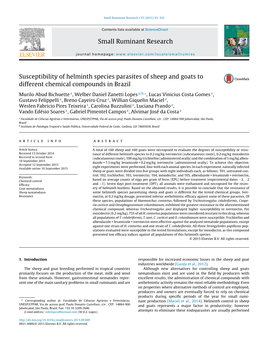 Susceptibility of Helminth Species Parasites of Sheep and Goats To