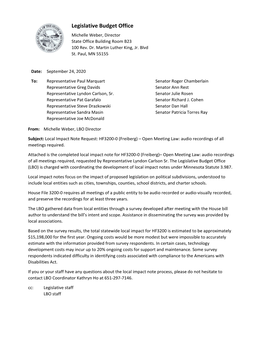 HF3200 Local Impact Note and Memo