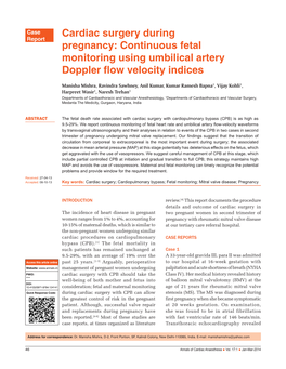 Continuous Fetal Monitoring Using Umbilical Artery Doppler Flow Velocity Indices