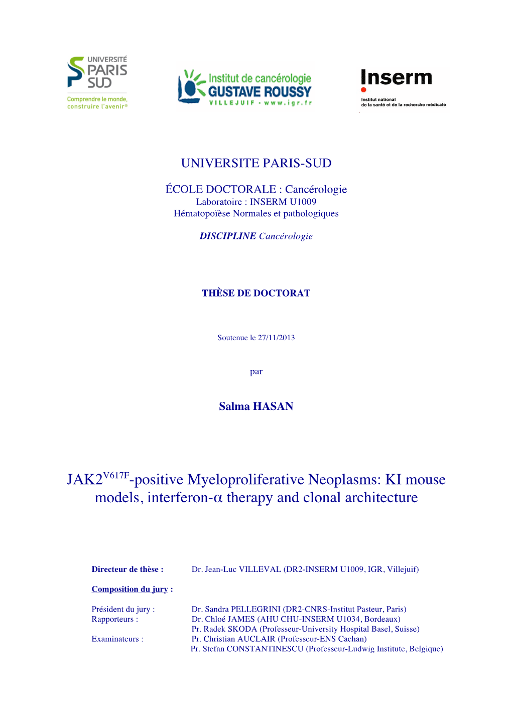 KI Mouse Models, Interferon-Α Therapy and Clonal Architecture