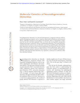 Molecular Genetics of Neurodegenerative Dementias
