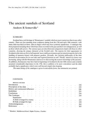 The Ancient Sundials of Scotland Andrew R Somerville*