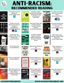 Anti-Racism Recommended Reading for Adults