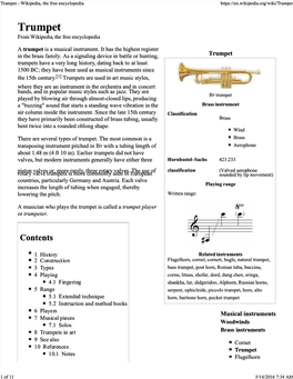 Trumpet from Wikipediawikipedia,, the Free Encyclopedia