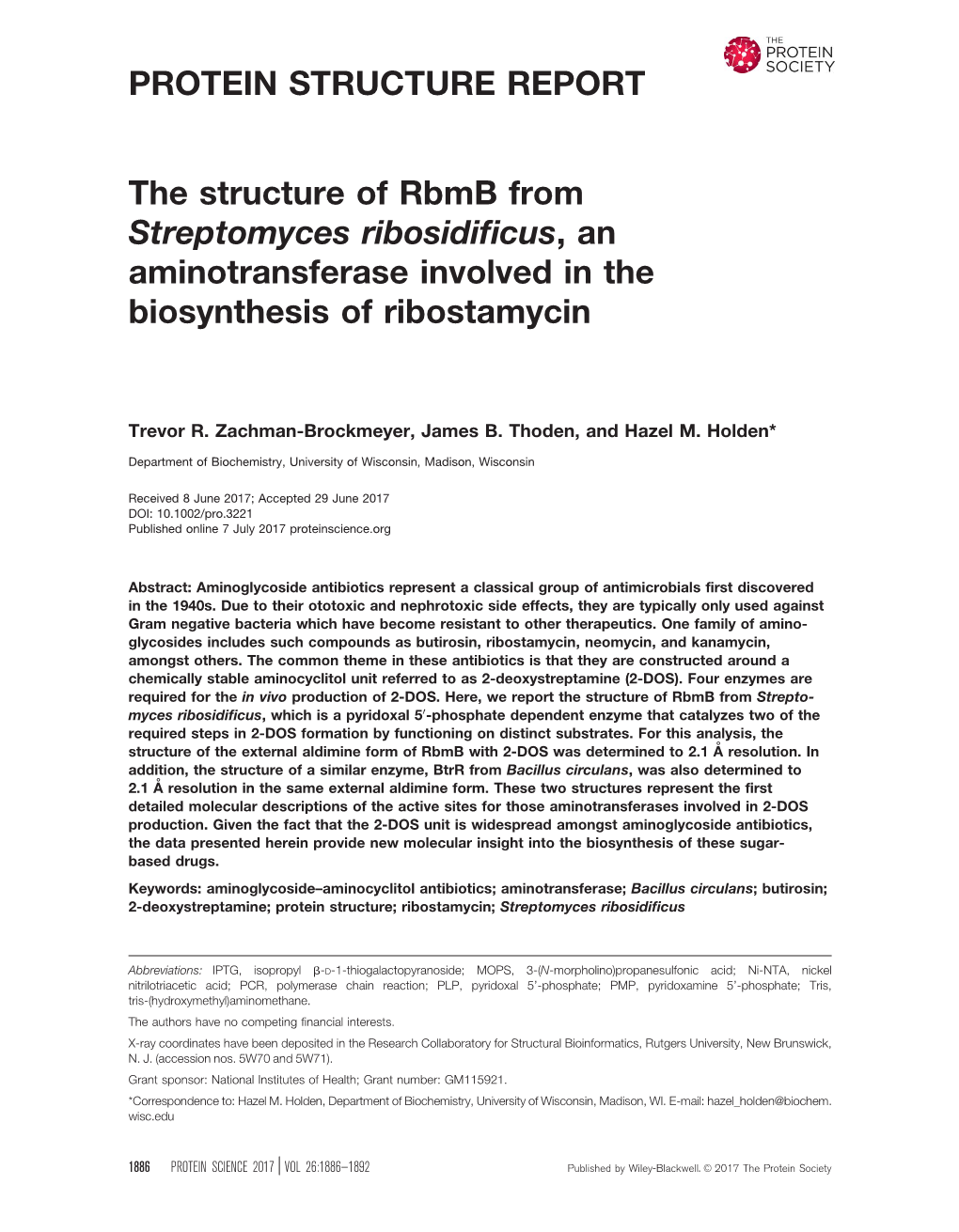 The Structure of Rbmb from Streptomyces Ribosidificus, An