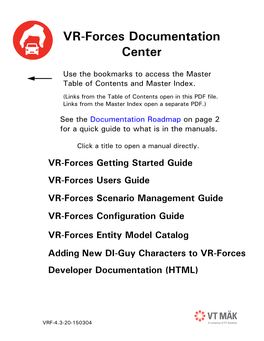 VR-Forces Documentation Center