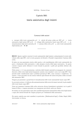 Teoria Assiomatica Degli Insiemi