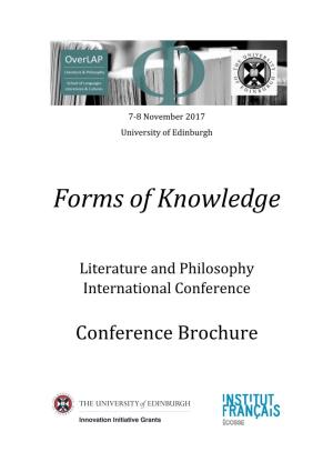 Forms of Knowledge Brochure