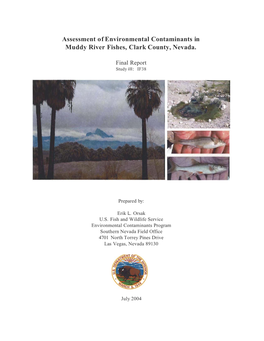 Assessment of Environmental Contaminants in Muddy River Fishes, Clark County, Nevada