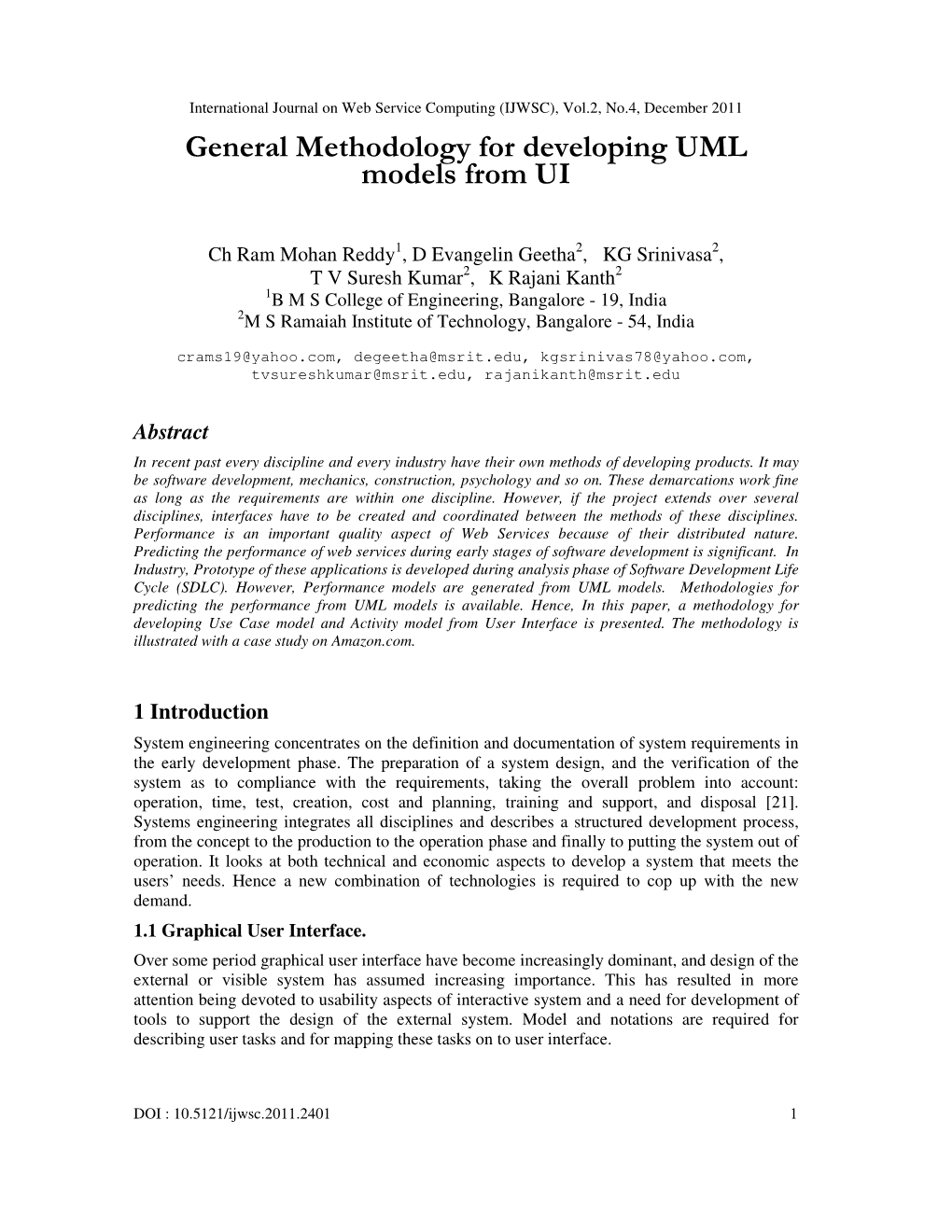 General Methodology for Developing UML Models from UI