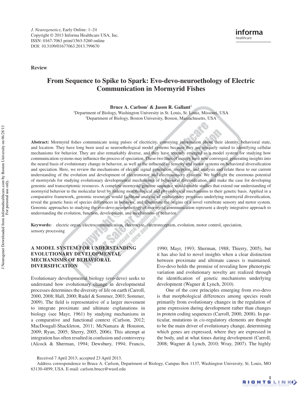 Evo-Devo-Neuroethology of Electric Communication in Mormyrid Fishes