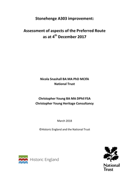 Stonehenge A303 Improvement: Assessment of Aspects of The