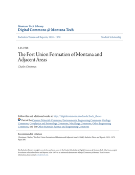 The Fort Union Formation of Montana and Adjacent Areas