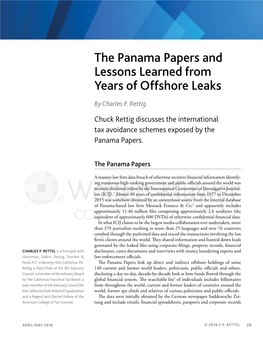 The Panama Papers and Lessons Learned from Years of Offshore Leaks