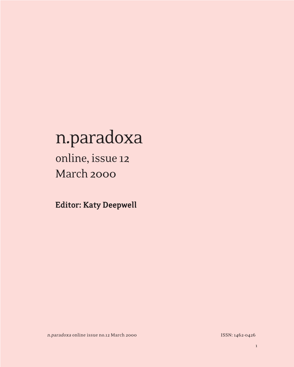 N.Paradoxa Online Issue 12, March 2000
