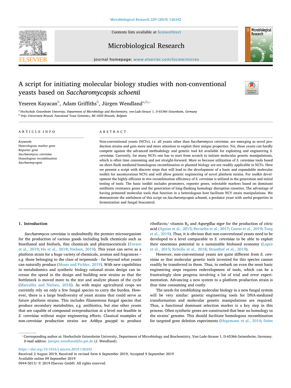 Microbiological Research a Script for Initiating Molecular Biology Studies