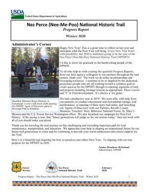 Nez Perce (Nee-Me-Poo) National Historic Trail Progress Report