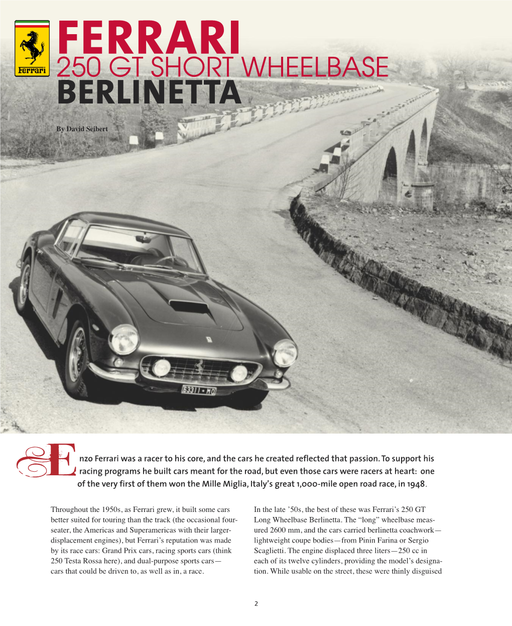 Ferrari 250GT SWB History