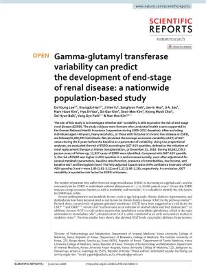 Gamma-Glutamyl Transferase Variability Can Predict The